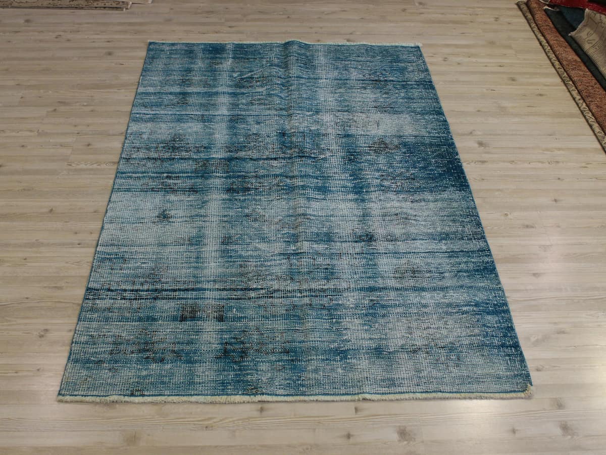 Distressed Wool Vintage Rug — detail view 2, handmade vintage rug