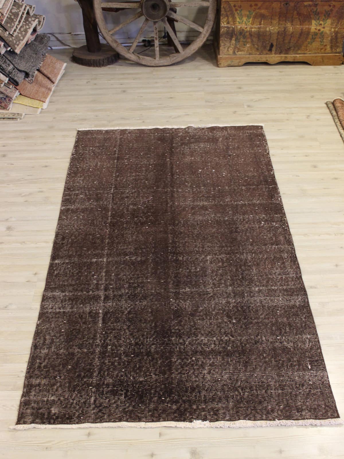 Vintage Hand-Woven Wool Rug, vintage rug, Handmade, hand-knotted silk, size 110 × 195 cm, from Van