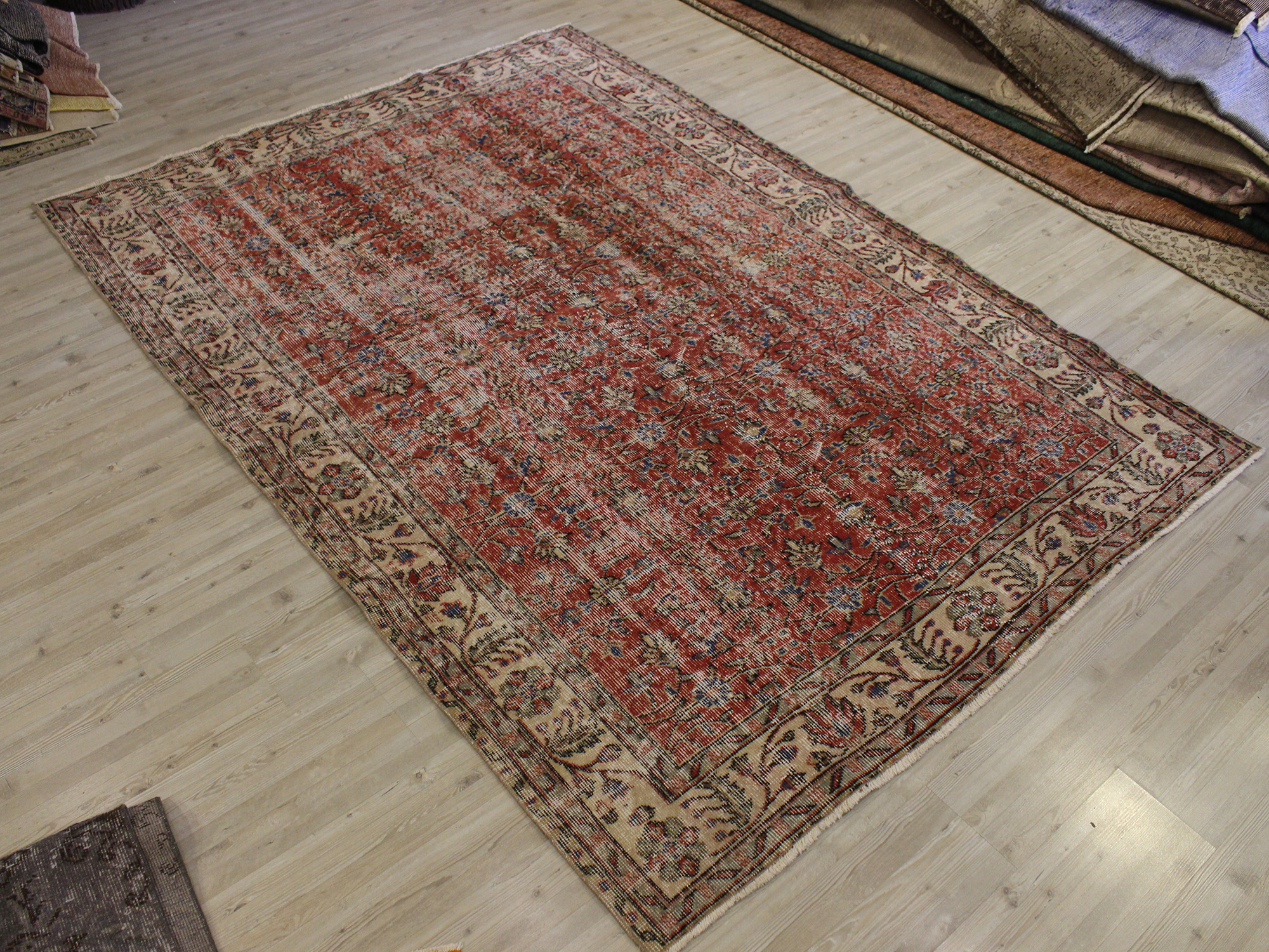 Vintage Rug, vintage rug, Handmade, hand-knotted wool & cotton, size 175 × 250 cm, from Kayseri