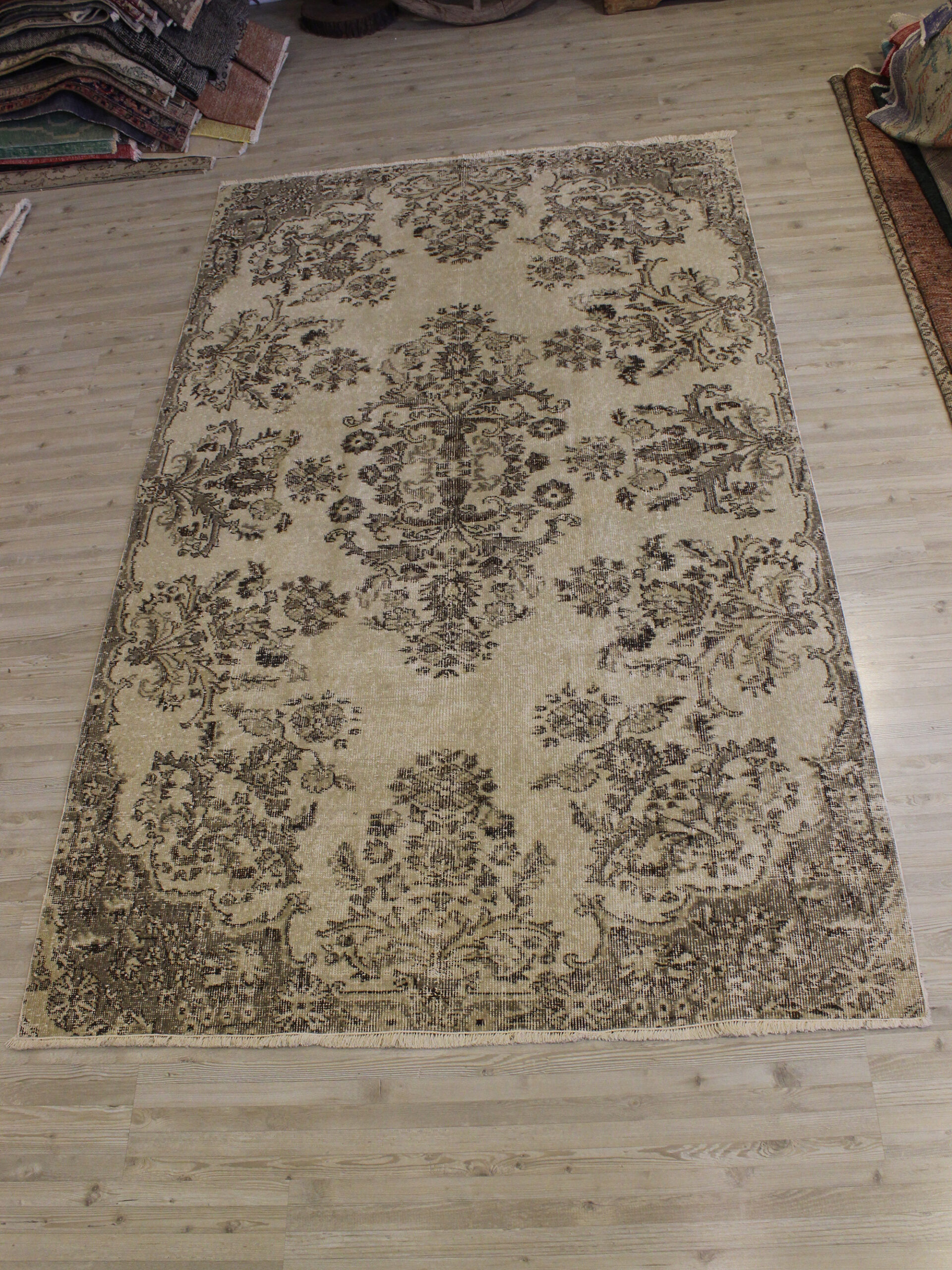 Wool Rug — detail view 2, handmade vintage rug