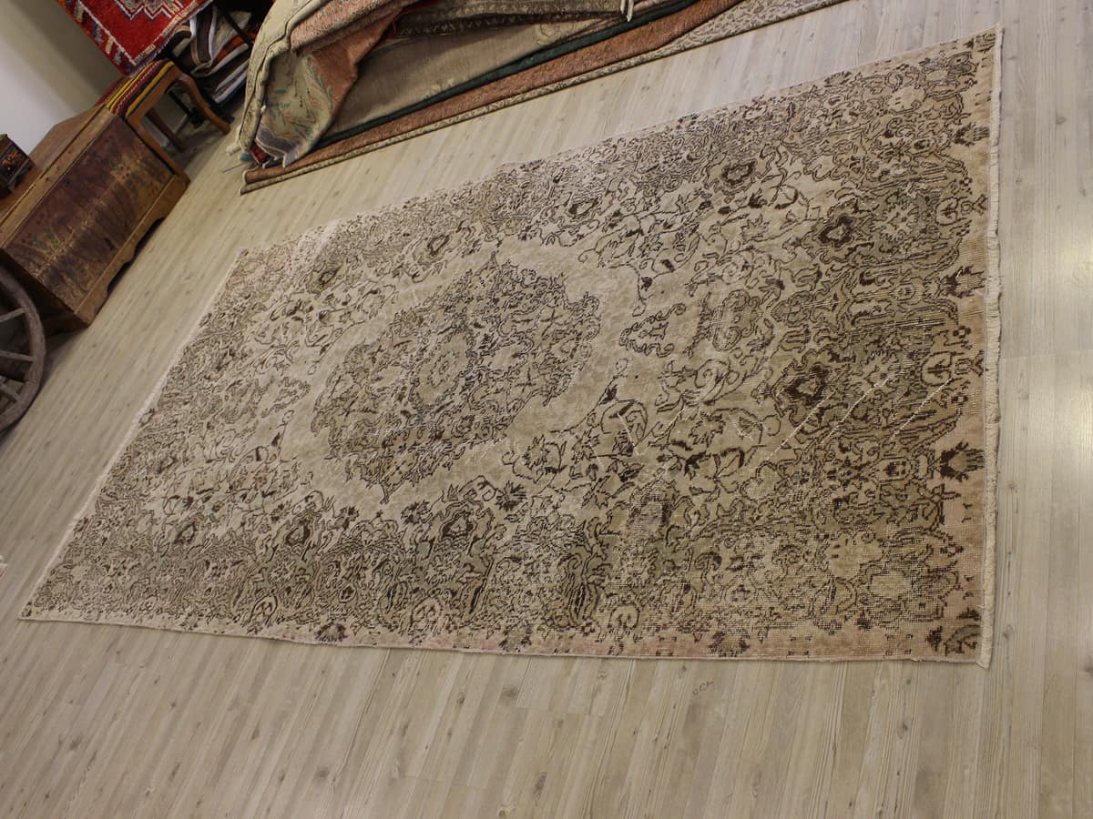 Distressed Hand-Woven Rug, Vintage — detail view 2, handmade vintage rug