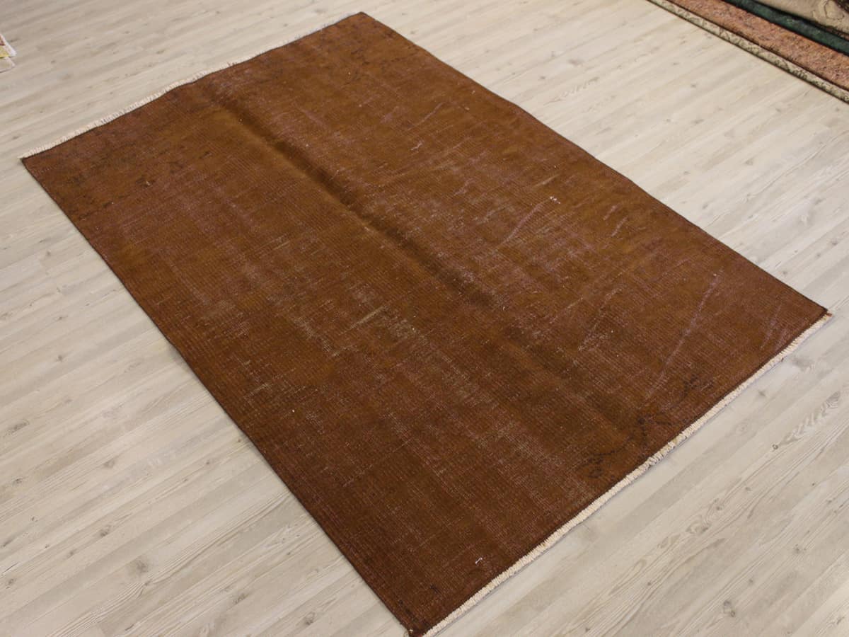 Vintage Distressed Wool Rug, vintage rug, Handmade, hand-knotted wool, cotton & silk, size 120 × 180 cm, from Bergama