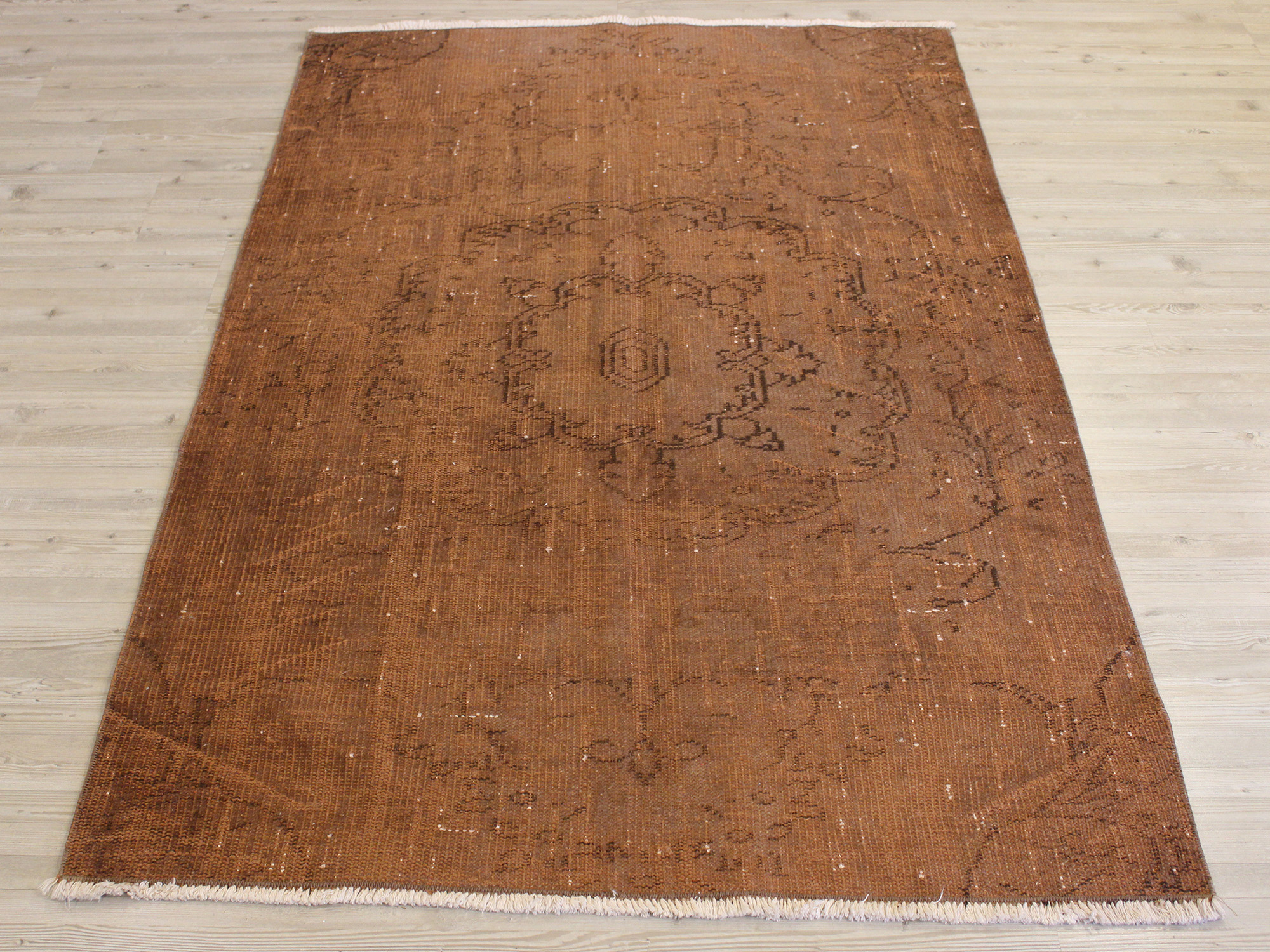 Distressed Handmade Wool Rug, Vintage — detail view 2, handmade vintage rug