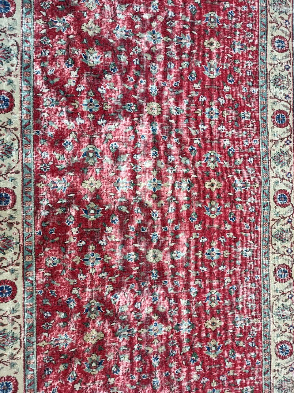 100% Wool Natural Vintage Rug — detail view 5, handmade vintage rug