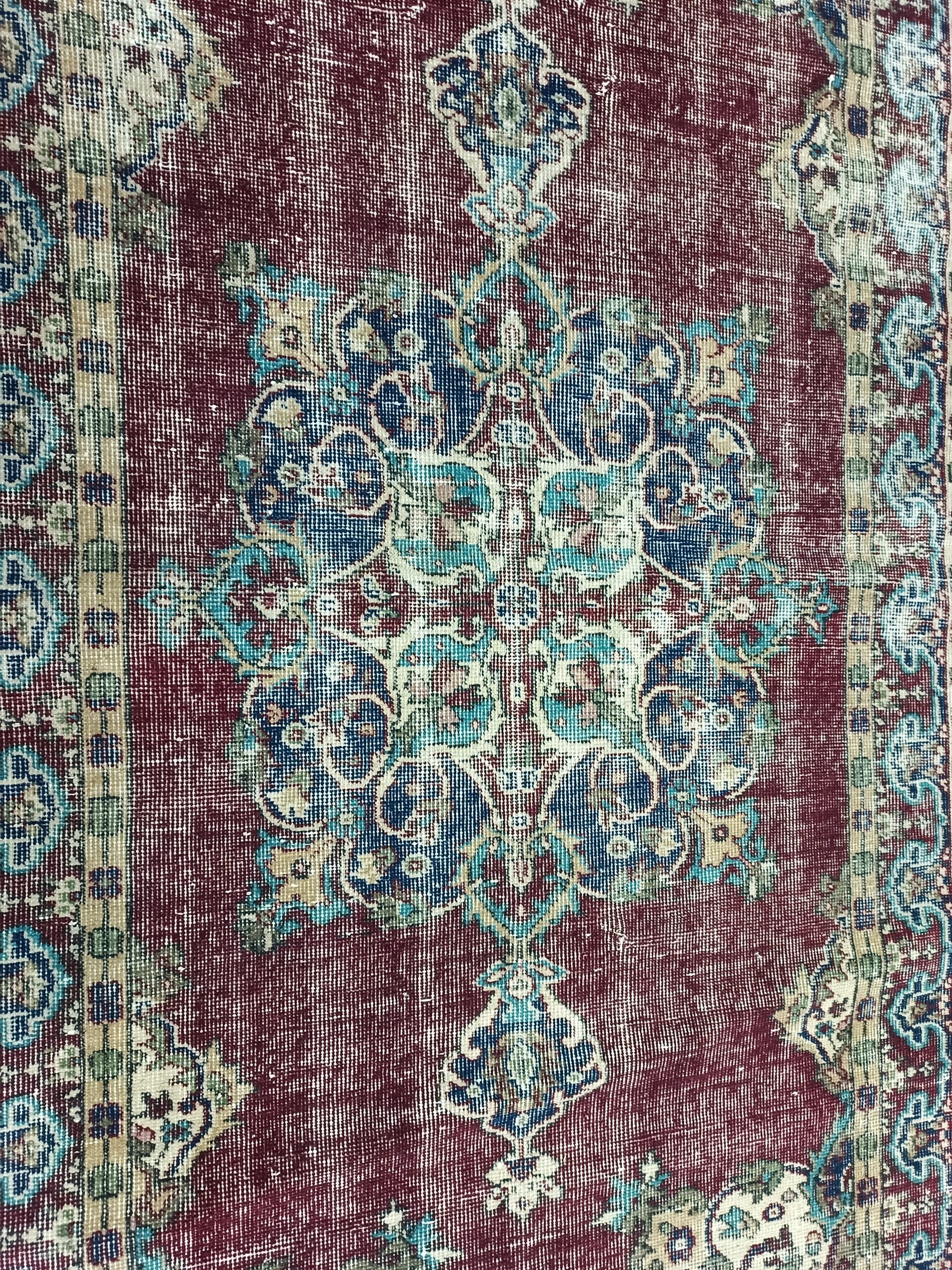 Distressed Vintage Hand-Woven Rug — detail view 4, handmade vintage rug