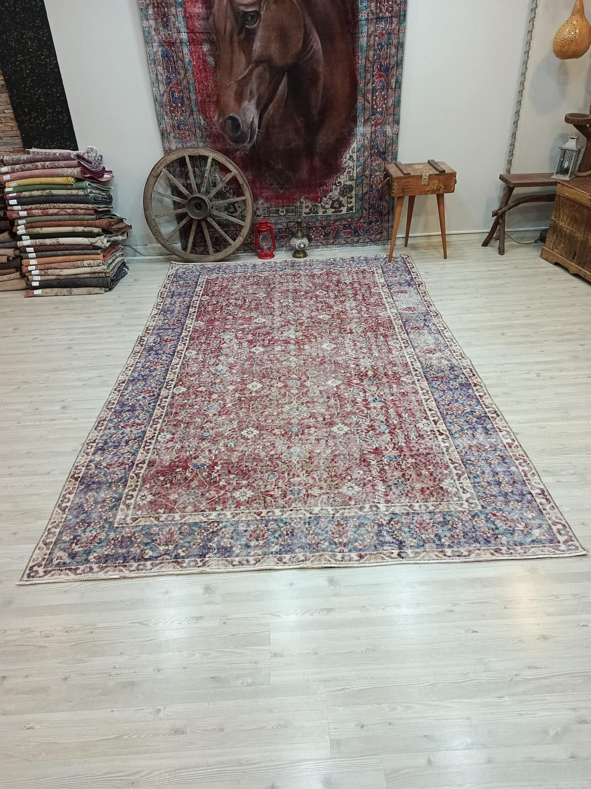 Vintage Natural Wool Rug — detail view 2, vintage vintage rug