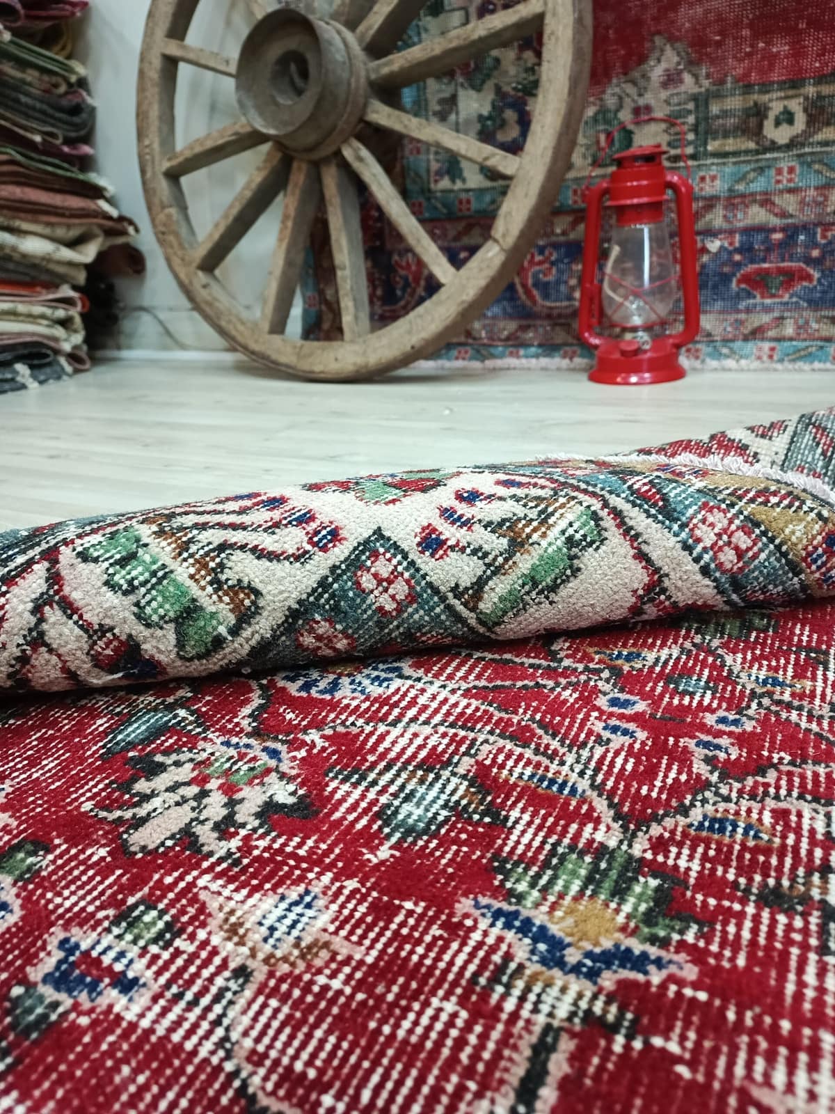 Vintage Hand-Woven Wool Rug — detail view 3, vintage vintage rug