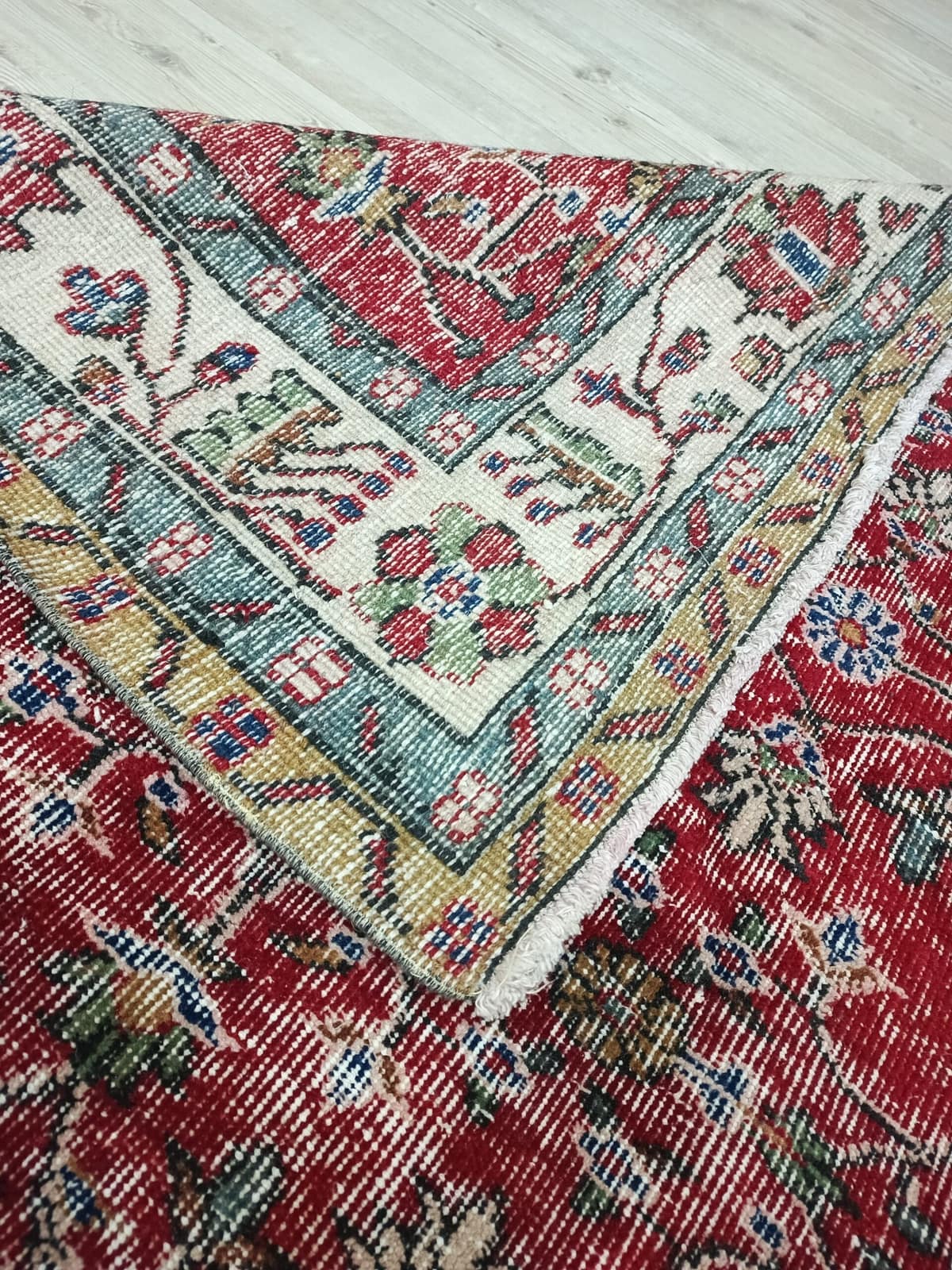 Vintage Hand-Woven Wool Rug — detail view 4, vintage vintage rug