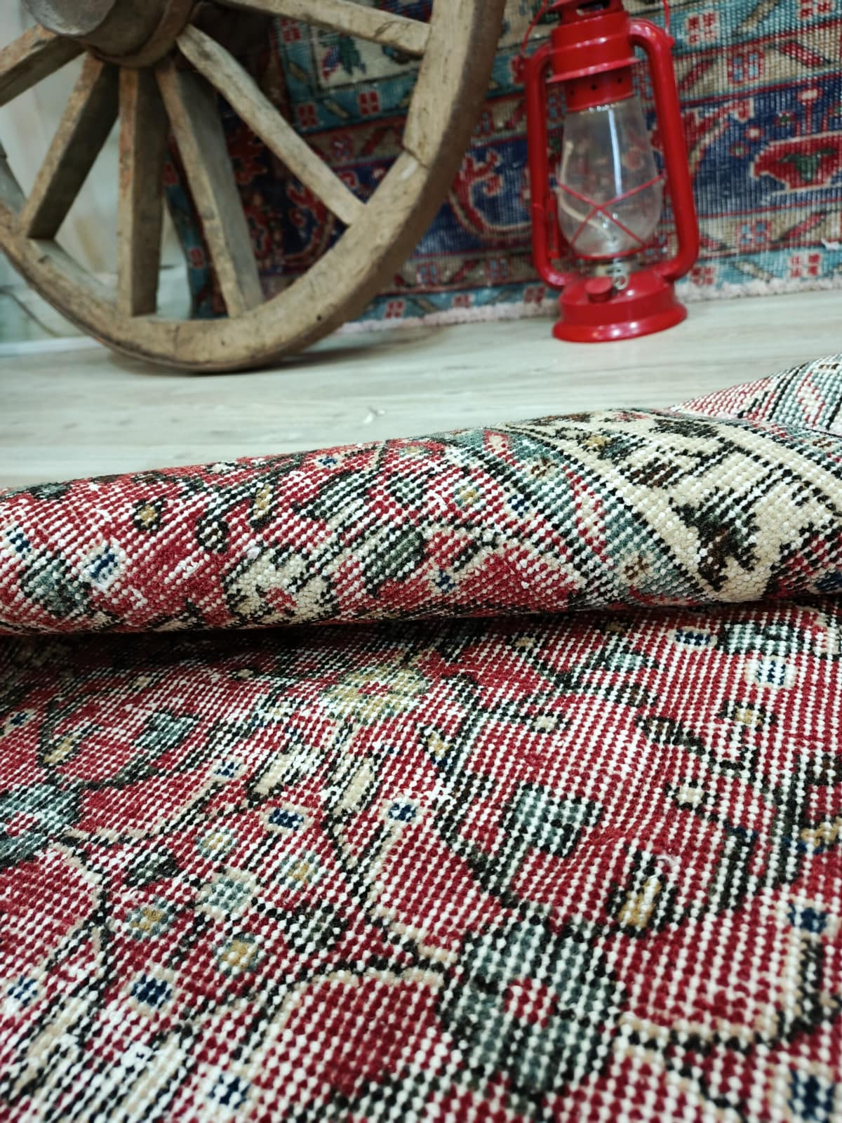Wool & Cotton Vintage Rug — detail view 4, handmade vintage rug