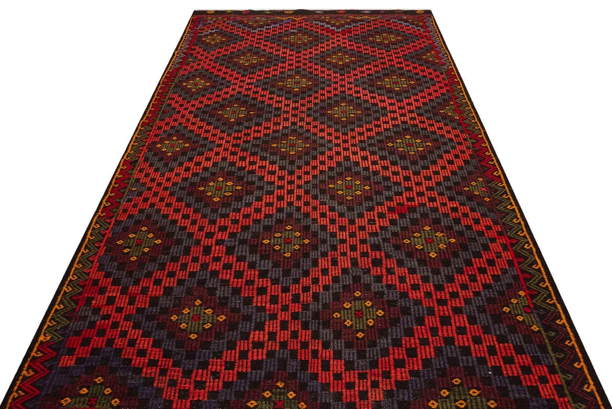 Authentic Handwoven Distressed Kilim | Multicolored, Kilim rug, wool & silk wool/weave, size 176 × 320 cm, from Gördes, SKU 9856