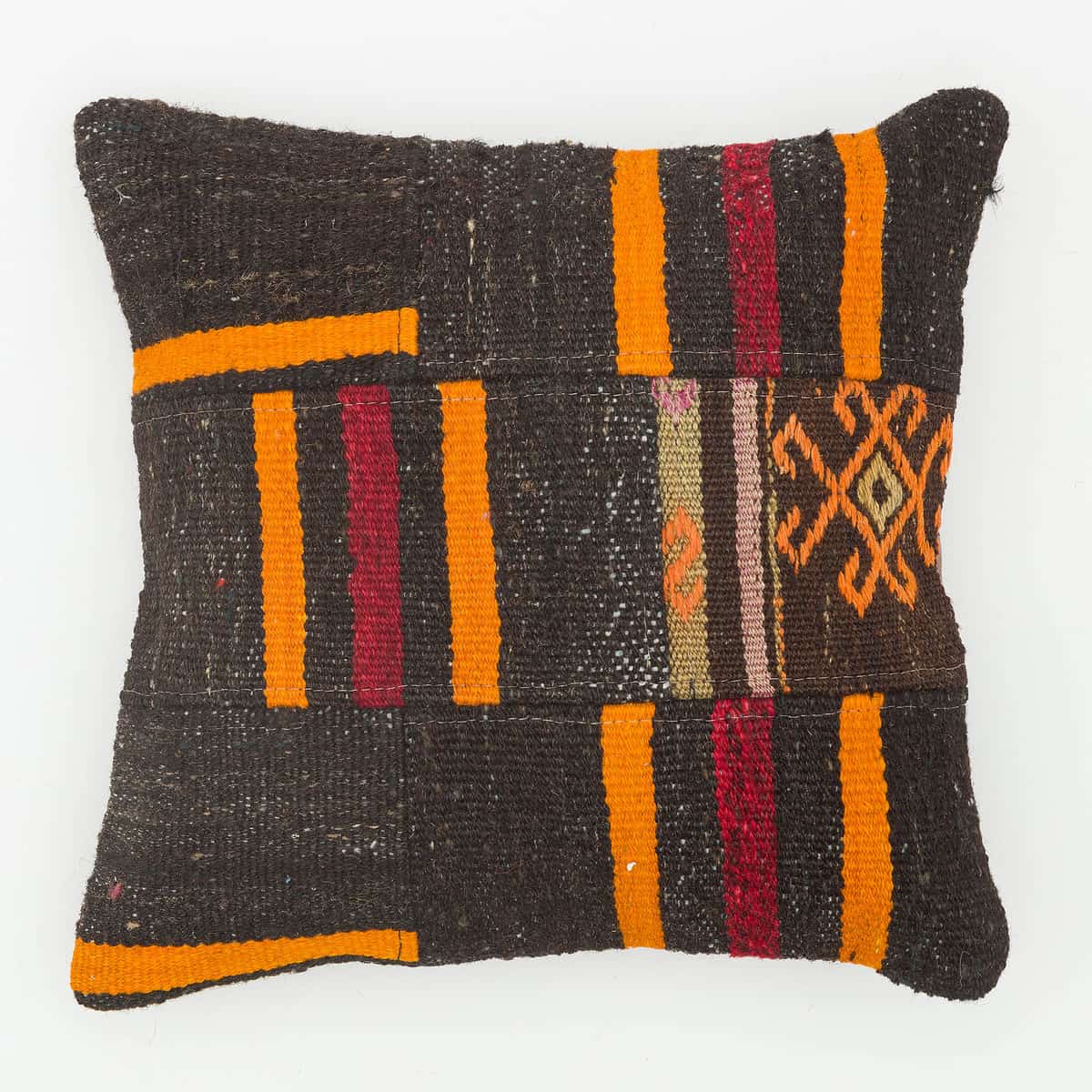 Hand-Woven Pillowcase, Kilim rug, cotton wool/weave, size 40 × 40 cm, from Konya, SKU 13718