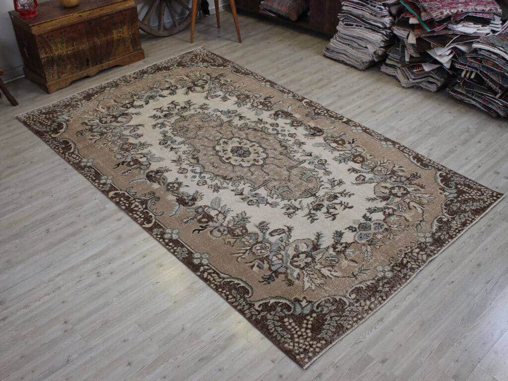 Handmade Distressed Wool Rug, Handmade rug, cotton wool/weave, size 166 × 284 cm, from Konya, SKU 10607