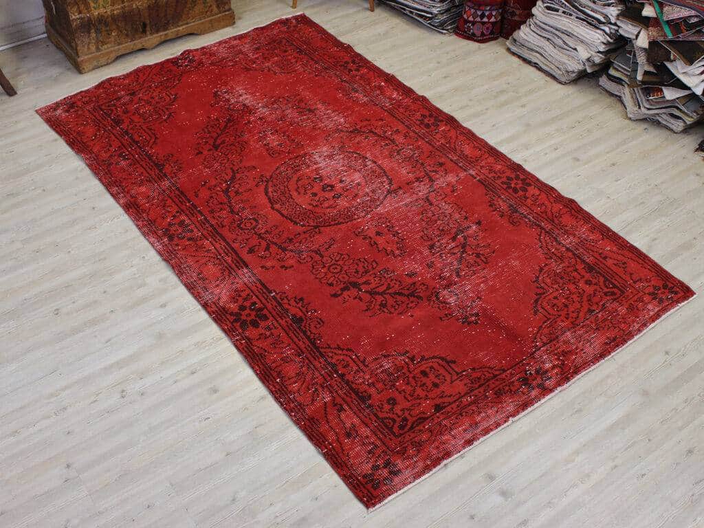 Hand-Woven Distressed Wool Rug, Handmade rug, wool wool/weave, size 157 × 262 cm, from Hereke, SKU 10631