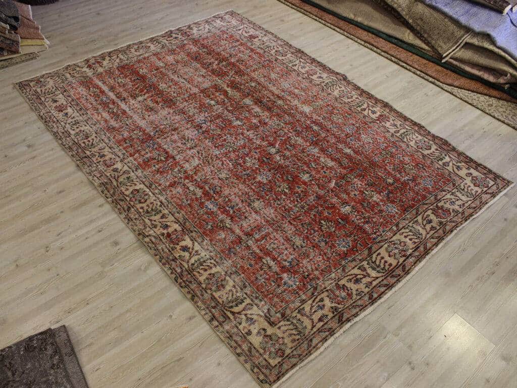 Vintage Rug, Handmade rug, wool & cotton wool/weave, size 175 × 250 cm, from Kayseri, SKU 10692