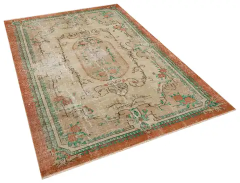 Vintage Distressed Hand-Woven Rug, Handmade rug, cotton wool/weave, size 157 × 232 cm, from Manisa, SKU 10137