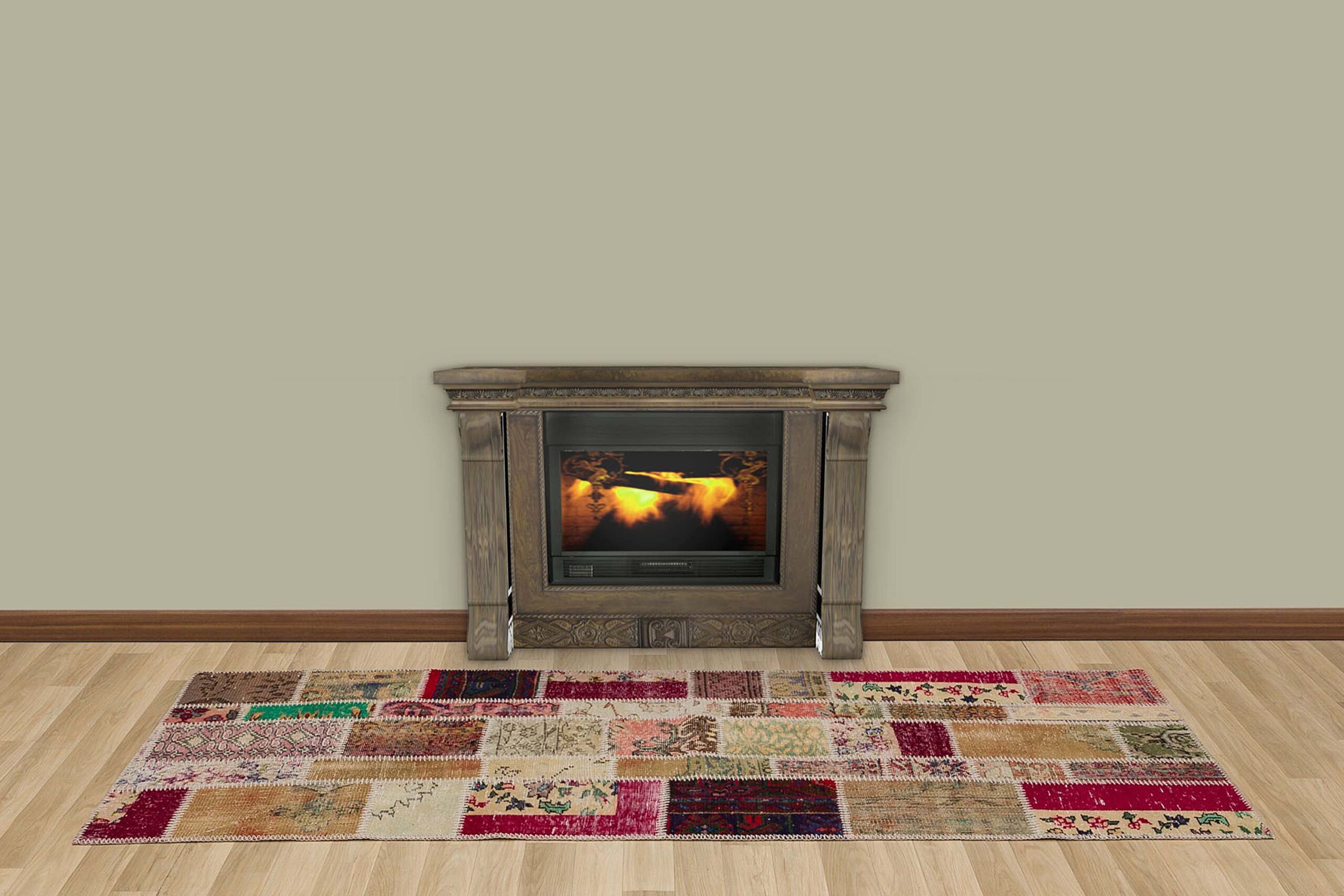 Vintage Patchwork Rug, Handmade rug, cotton wool/weave, size 80 × 250 cm, from Hereke, SKU 5591