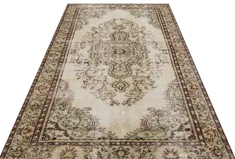 Vintage Hand-Woven Wool Rug, Handmade rug, silk wool/weave, size 160 × 261 cm, from Antalya, SKU 9277