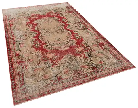 Principle and Legend Distressed Vintage Rug, Handmade rug, cotton wool/weave, size 171 × 267 cm, from Van, SKU 10180