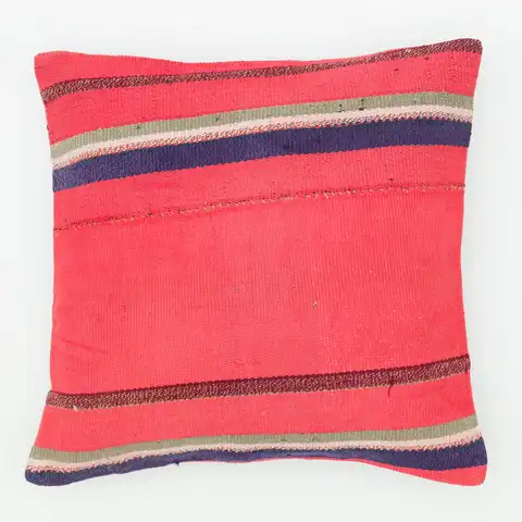 Handwoven Pillowcase, Kilim rug, wool wool/weave, size 50 × 50 cm, from Hereke, SKU 13867