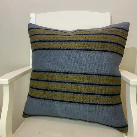 Handwoven Pillowcase, Kilim rug, wool & silk wool/weave, size 50 × 50 cm, from Bursa, SKU 347