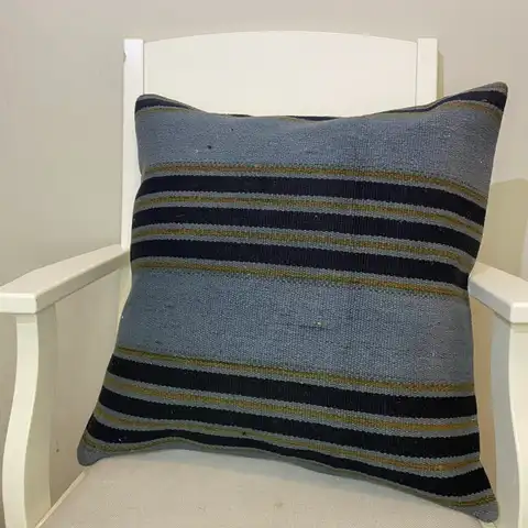 Hand-Woven Pillowcase, Kilim rug, wool & cotton wool/weave, size 50 × 50 cm, from Anatolia, SKU 376