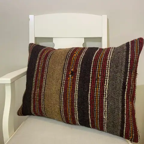 Handwoven Pillowcase, Kilim rug, cotton wool/weave, size 40 × 60 cm, from Isparta, SKU 388