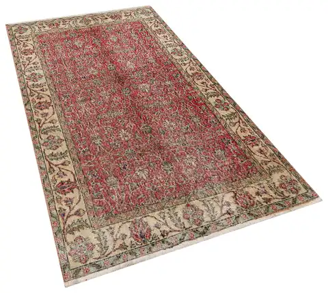 Hand-Woven Vintage Distressed Rug, Handmade rug, wool wool/weave, size 116 × 207 cm, from Bergama, SKU 10342
