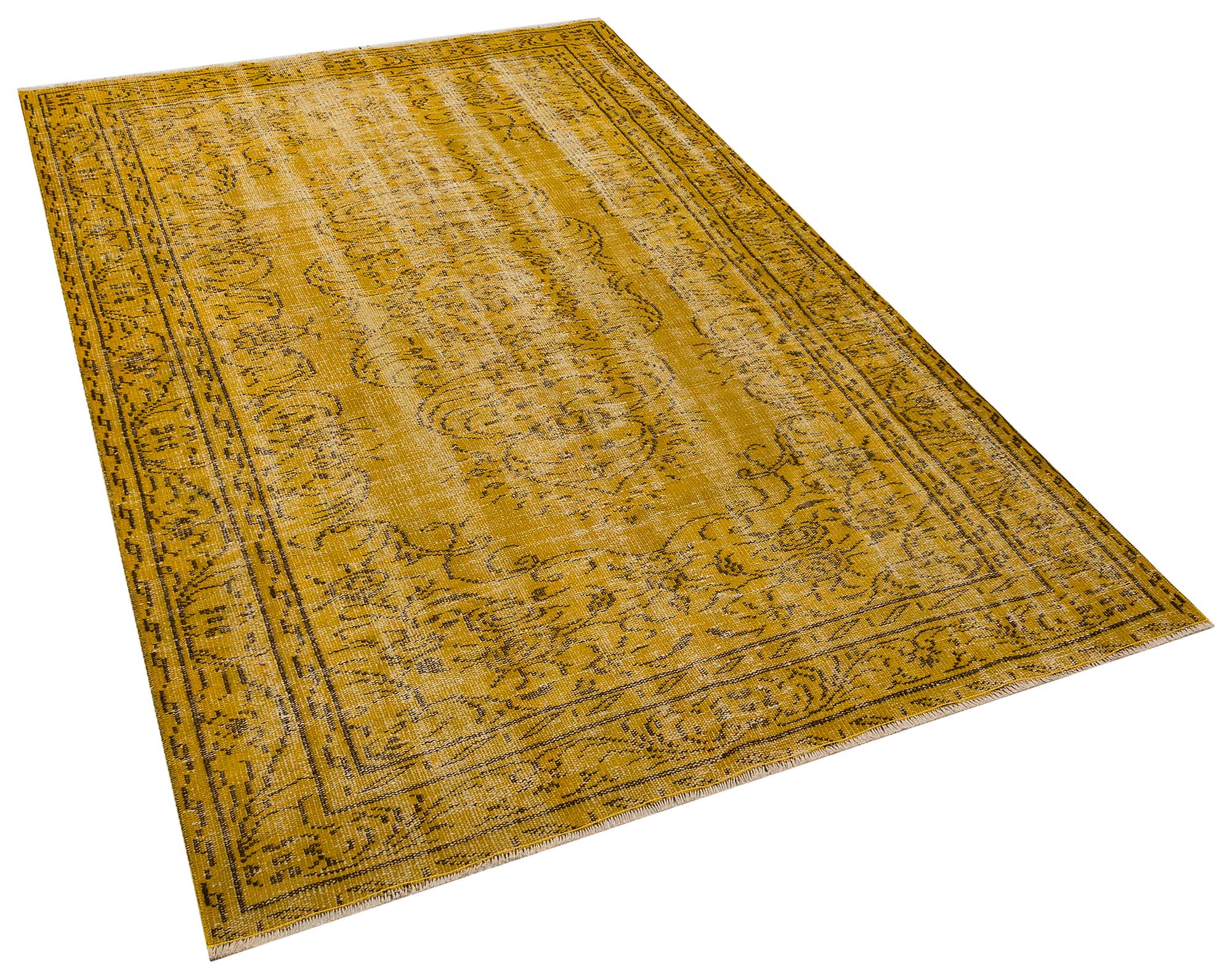 Unique Vintage Distressed Rug, Handmade rug, wool wool/weave, size 155 × 230 cm, from Konya, SKU 10391