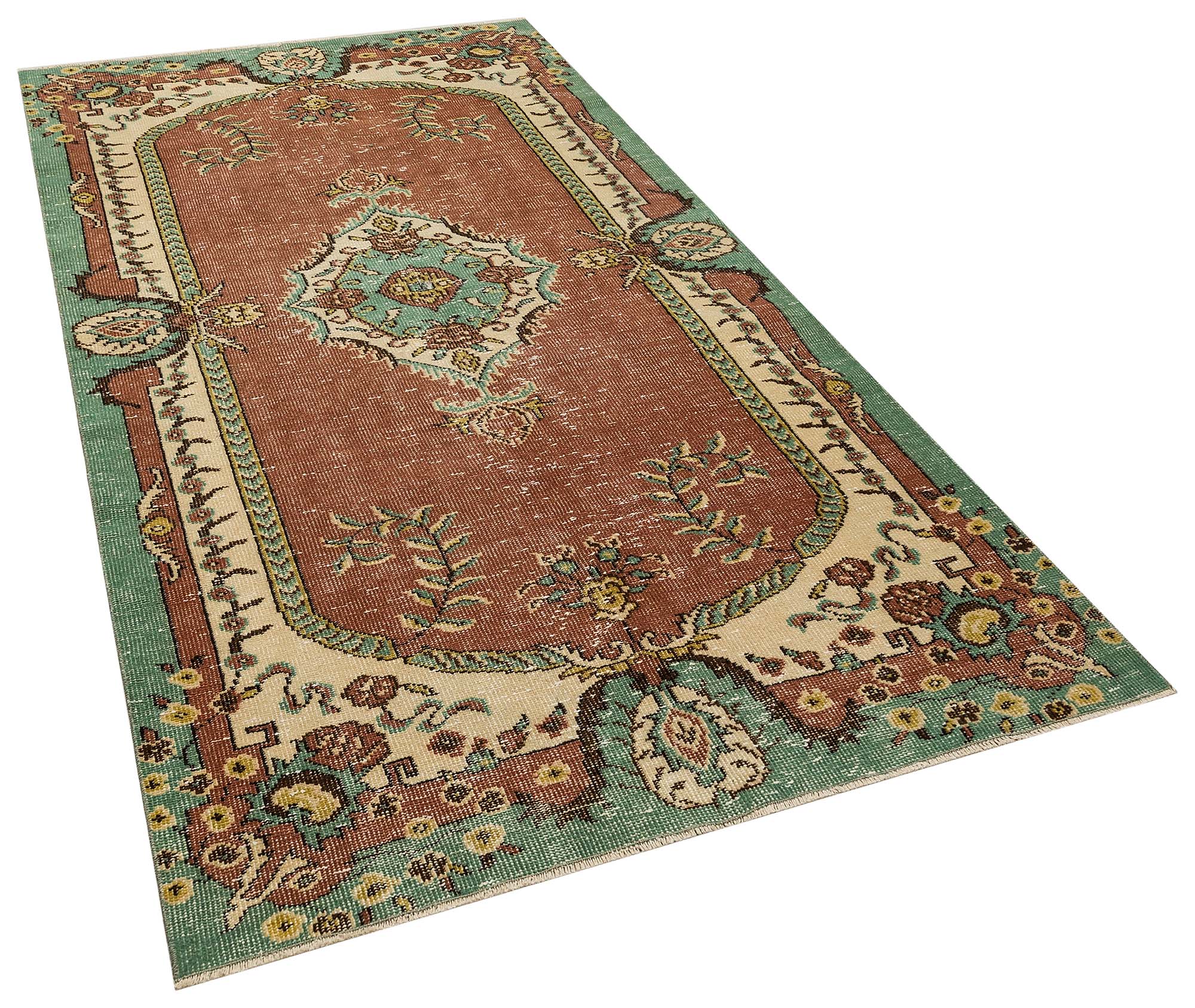 Vintage Distressed Hand-Woven Rug, Handmade rug, wool & cotton wool/weave, size 151 × 272 cm, from Bergama, SKU 10402
