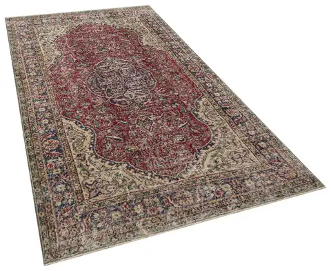Handwoven Vintage Distressed Rug, Handmade rug, wool & silk wool/weave, size 157 × 262 cm, from Yahyalı, SKU 10406