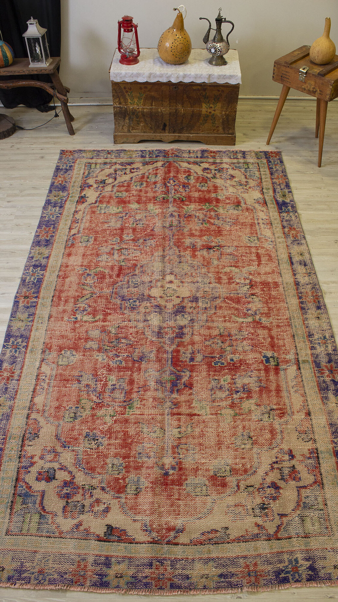 Traces of the Past Vintage Rug, Handmade rug, wool & cotton wool/weave, size 166 × 284 cm, from Bursa, SKU 10504