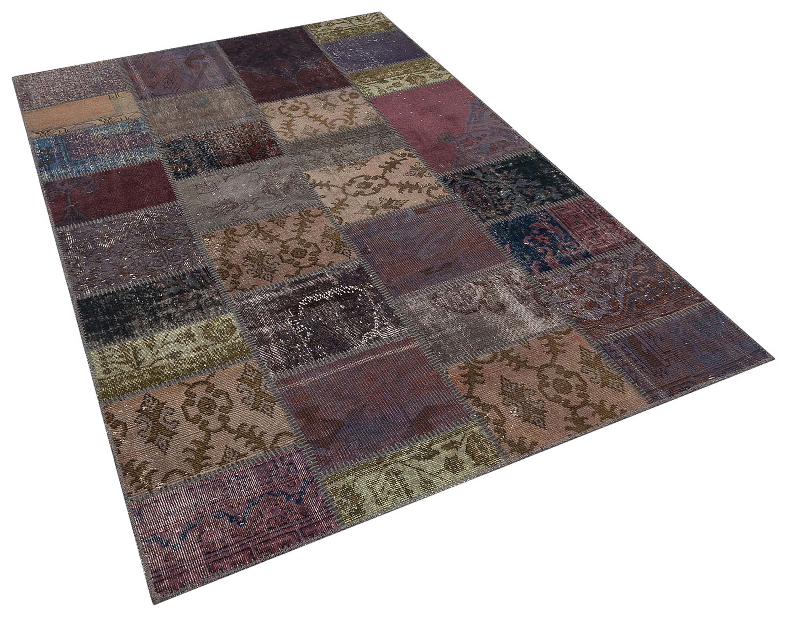 Unique Handwoven Patchwork Art Rug, Handmade rug, wool & silk wool/weave, size 160 × 230 cm, from Kars, SKU 5835
