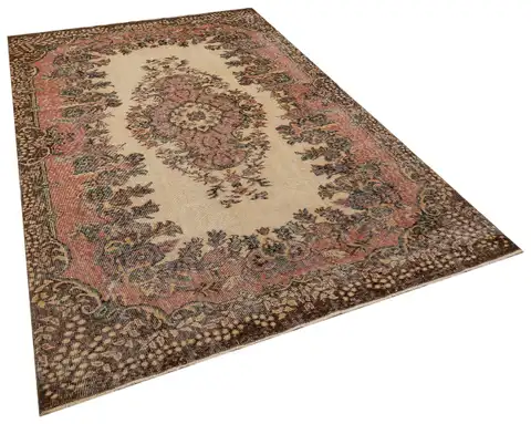Blue Hand-Woven Vintage Distressed Rug, Machine rug, wool ve cotton wool/weave, size 185 × 292 cm, from Anatolia, SKU 8533