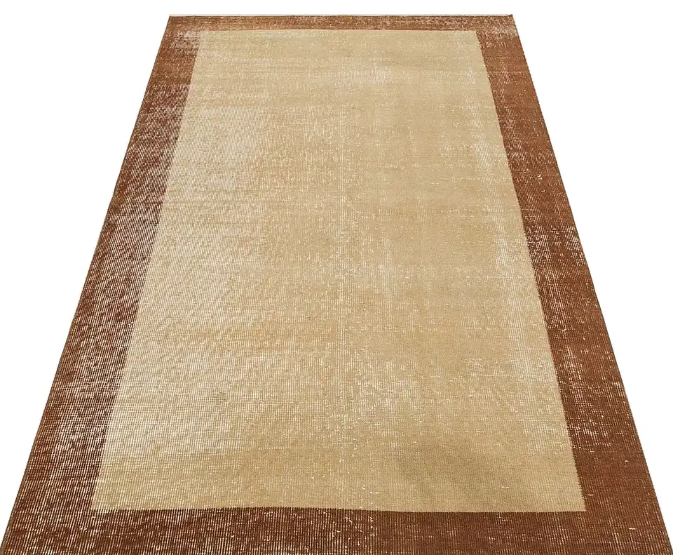 Authentic Hand-Woven Distressed Vintage Rug cm, Machine rug, wool & cotton wool/weave, size 112 × 202 cm, from Anatolia, SKU 8998
