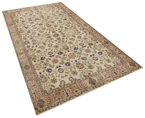 Vintage Distressed Hand-Woven Rug, Handmade rug, wool & silk wool/weave, size 169 × 290 cm, from Kayseri, SKU 10127