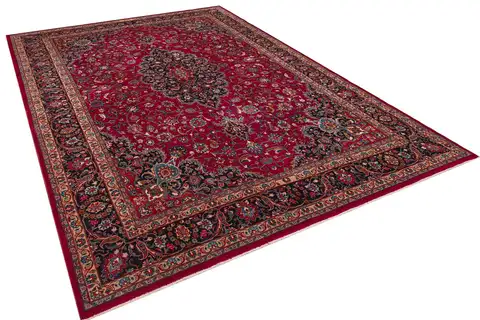 Vintage-Style Distressed Iranian Rug, Vintage rug, cotton wool/weave, size 247 × 356 cm, from Gördes, SKU 8663