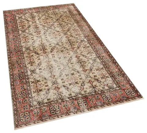 The Melancholy of Times Past: Distressed Vintage Rug, Handmade rug, wool & silk wool/weave, size 117 × 210 cm, from Manisa, SKU 10177