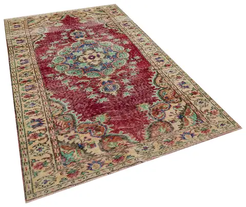 Traditional Anatolian Handcrafted Distressed Vintage Rug, Handmade rug, wool & silk wool/weave, size 160 × 280 cm, from Cappadocia, SKU 10206