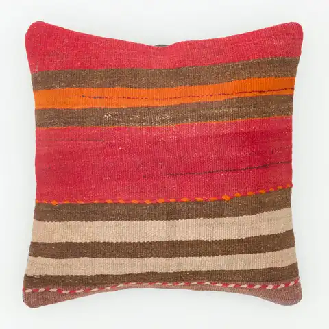 Hand-Woven Pillowcase, Kilim rug, cotton wool/weave, size 40 × 40 cm, from Ladik, SKU 13681
