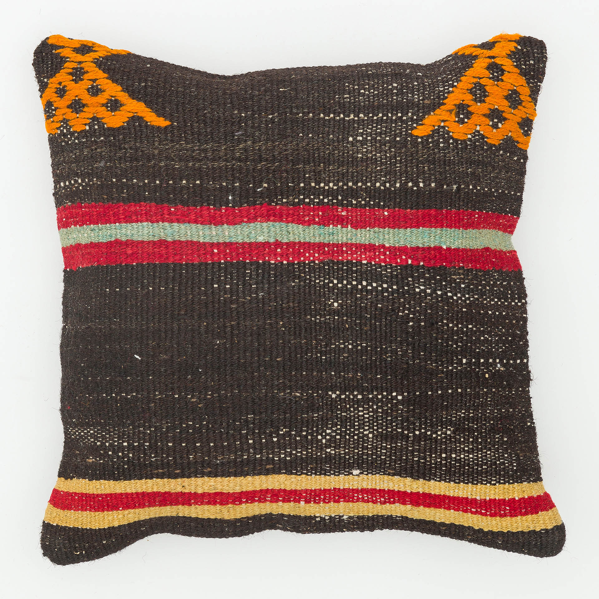 Hand-Woven Pillowcase, Kilim rug, wool & cotton wool/weave, size 40 × 40 cm, from Demirci, SKU 13697
