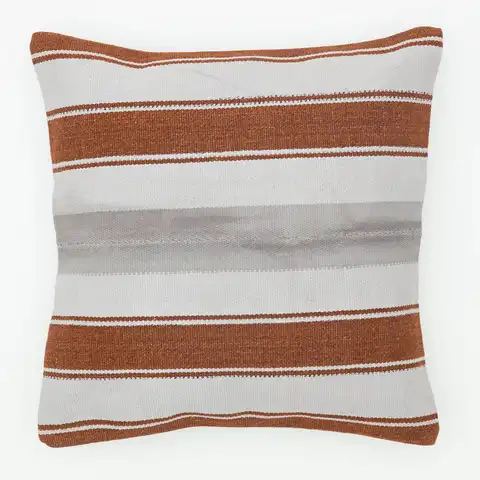Hand-Woven Pillowcase, Kilim rug, wool & silk wool/weave, size 50 × 50 cm, from Kars, SKU 13924