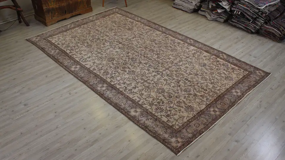 Distressed Wool Rug, Handmade rug, wool & cotton wool/weave, size 175 × 290 cm, from Anatolia, SKU 10529