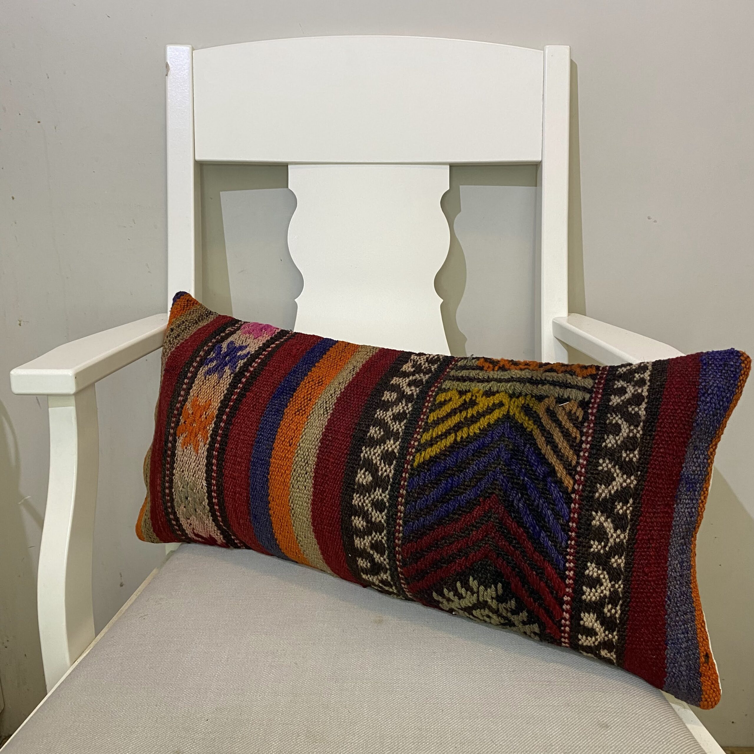 Hand-Woven Patchwork Pillowcase, Pillowcases rug, wool wool/weave, size 30 × 60 cm, from Sivas, SKU 598