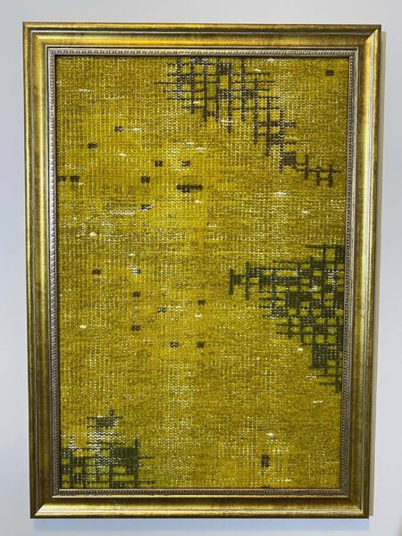 Painting Depicting the Story of an Ancient Turkish Rug, Vintage rug, silk wool/weave, size 50 × 70 cm, from Kayseri, SKU T030