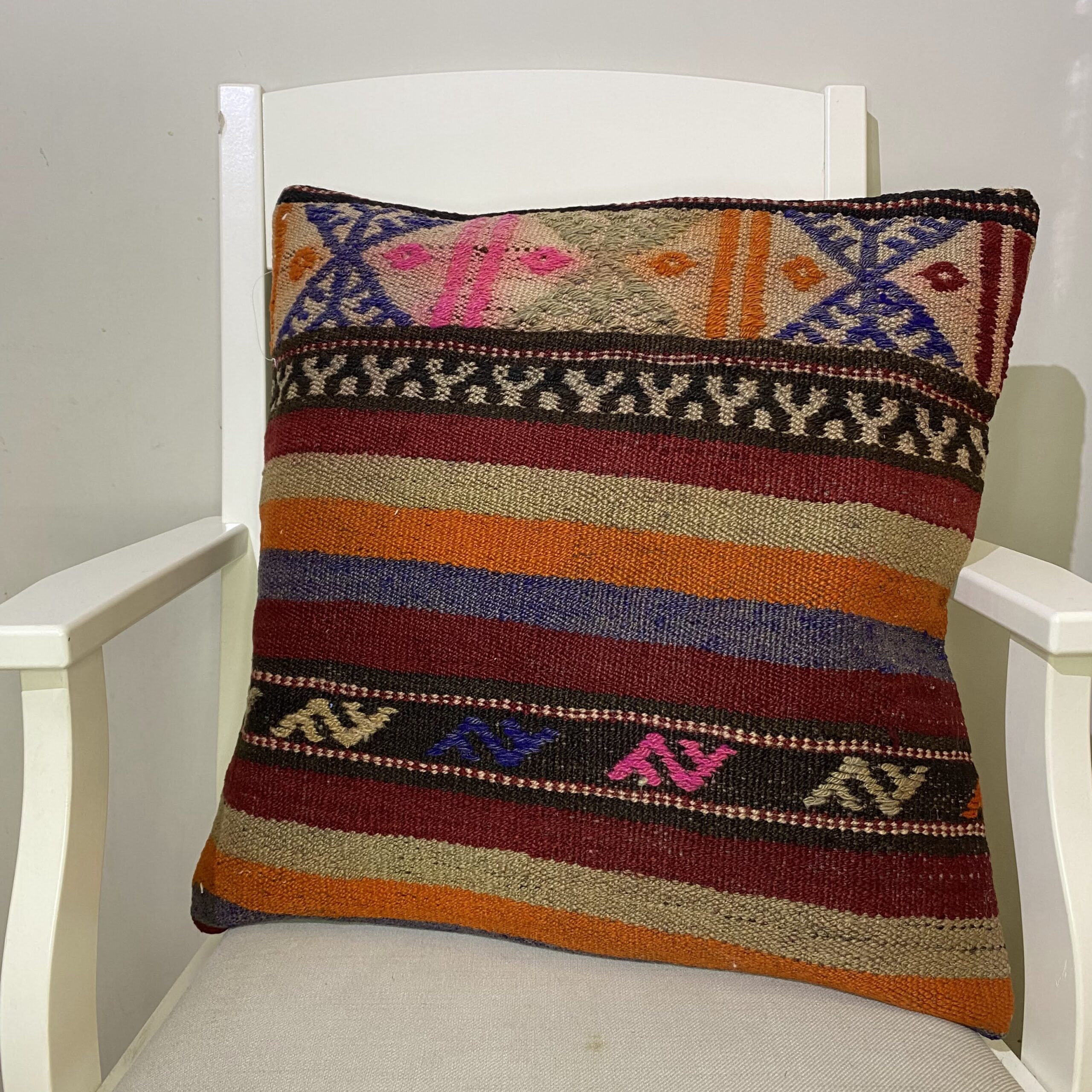 Hand-Woven Pillowcase, Pillowcases rug, wool wool/weave, size 50 × 50 cm, from Antalya, SKU 243