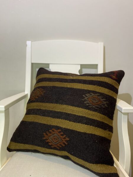 Handwoven Pillowcase, Pillowcases rug, wool & cotton wool/weave, size 50 × 50 cm, from Hereke, SKU 325