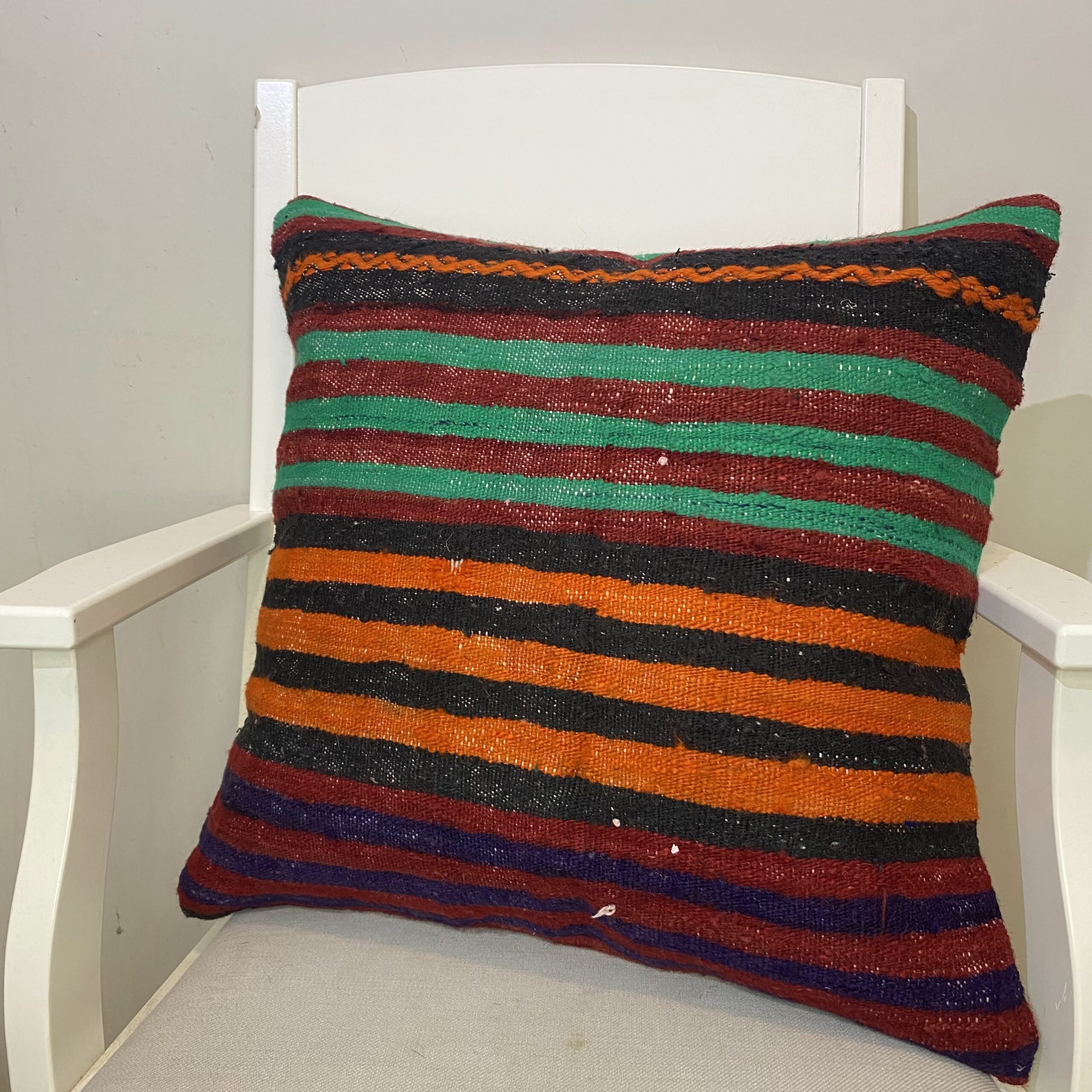 Hand-Woven Pillowcase, Pillowcases rug, wool & silk wool/weave, size 50 × 50 cm, from Konya, SKU 378