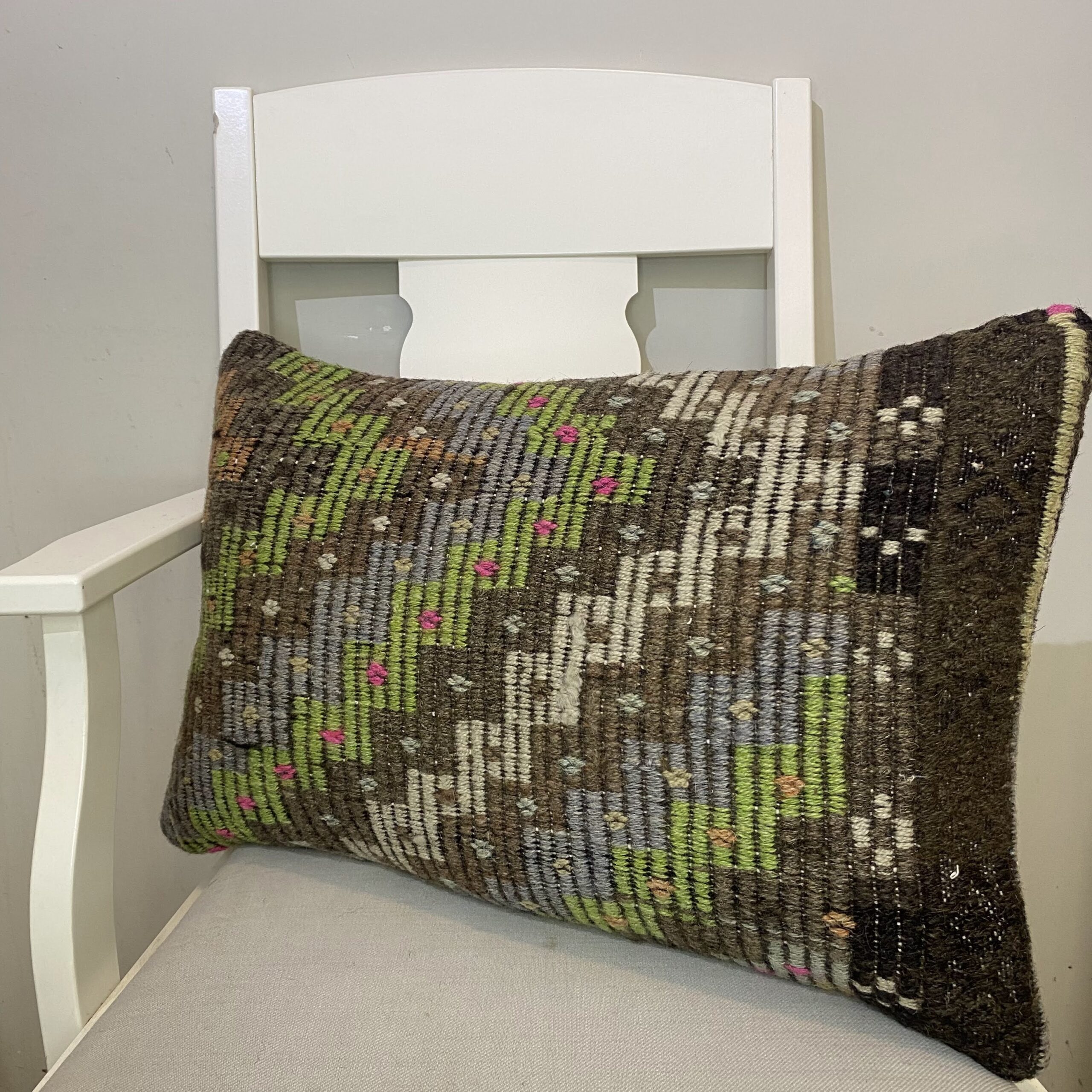 Hand-Woven Patchwork Pillowcase, Pillowcases rug, wool, cotton & silk wool/weave, size 40 × 60 cm, from Bursa, SKU 426