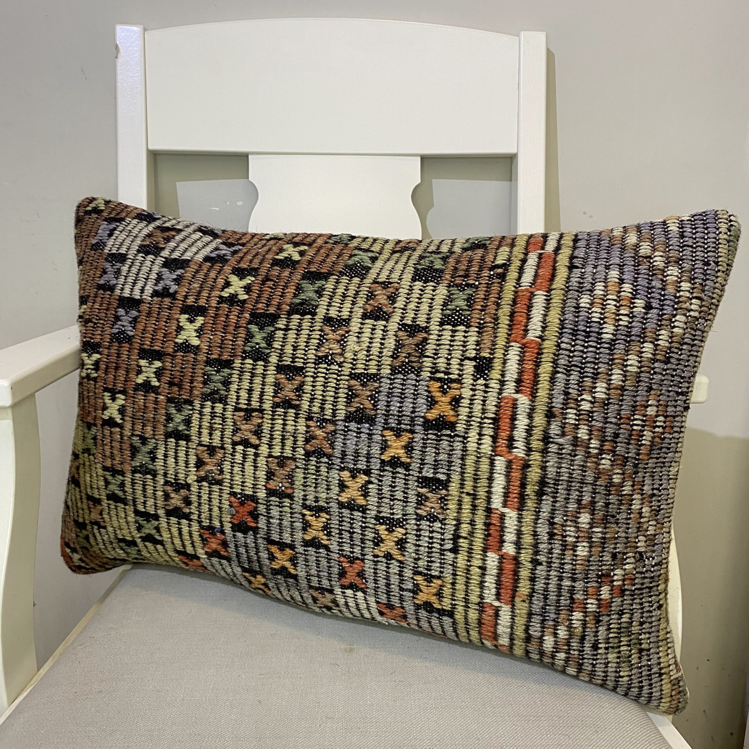 Hand-Woven Pillowcase, Pillowcases rug, wool & silk wool/weave, size 40 × 60 cm, from Demirci, SKU 476