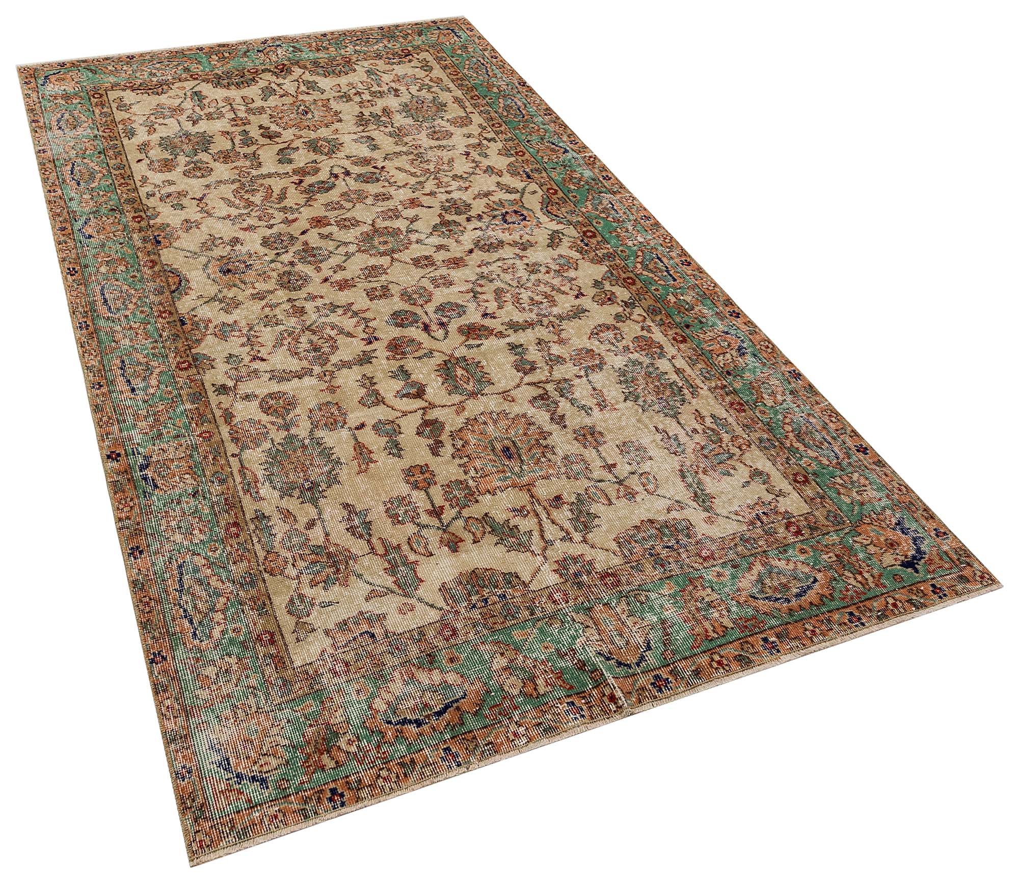 Distressed Vintage Rug, Handmade rug, wool wool/weave, size 138 × 254 cm, from Kayseri, SKU 10421